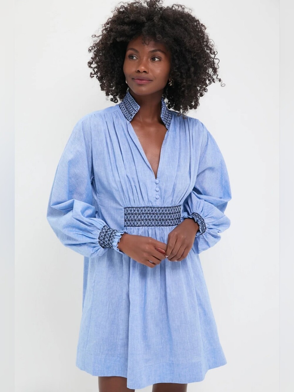 Tuckernuck Chambray Embroidered Aubury Dress